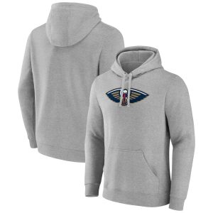 Fanatics New Orleans Unique Pelicans Heather Gray Primary Logo Pullover Hoodie Customizable! Personalize this great jersey.