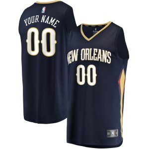 Fanatics New Orleans Pelicans Navy Fast Captivating Break Custom Replica Jersey Icon Edition Trending now! Grab this hot jersey while you can.