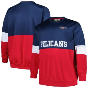Fanatics New Orleans Pelicans Navy/Red Big & Tall Split Stylish Pullover Sweatshirt Limited stock! Be quick and grab this must - have jersey to support your team.