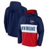 Fanatics New Orleans Exceptional Pelicans Navy/Red Team Leader Iconic Colorblock Anorak Raglan Quarter Zip Hoodie Limited stock! Be quick and grab this must - have jersey to support your team.