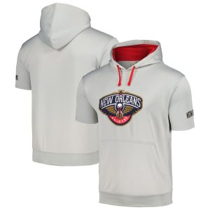 Fanatics New Orleans Pelicans Silver/Red Short Sleeve Pullover Hoodie Outstanding Join the elite! Get this exclusive jersey.