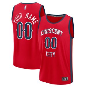 Fanatics New Orleans Pelicans Exquisite Youth Red Fast Break Custom Replica Jersey Statement Edition Sports fans