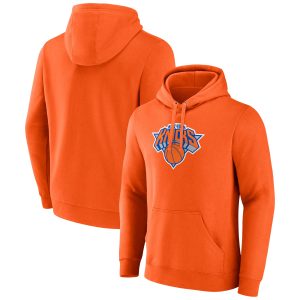 Fanatics New Amazing York Knicks Orange Primary Logo Pullover Hoodie Collectors