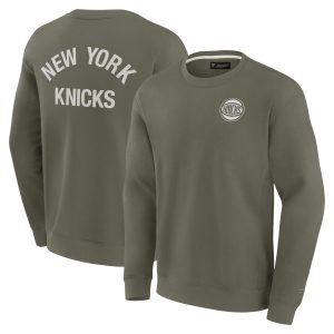 Fanatics New York Knicks Top - notch Unisex Olive Elements Super Soft Fleece Pullover Sweatshirt Collectors