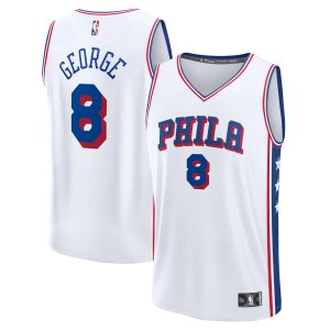 Fanatics Paul George Philadelphia 76ers Youth White Fast Break Replica Player Jersey Association Edition Exquisite Retailers