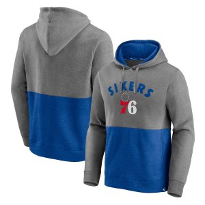 Fanatics Philadelphia 76ers Heathered Phenomenal Charcoal/Royal Block Party Applique Color Block Pullover Hoodie Trending now! Grab this hot jersey while you can.