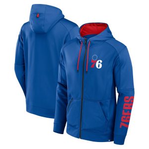 Fanatics Philadelphia 76ers Royal Baller Defender Performance Full Zip Distinguished Hoodie Retailers
