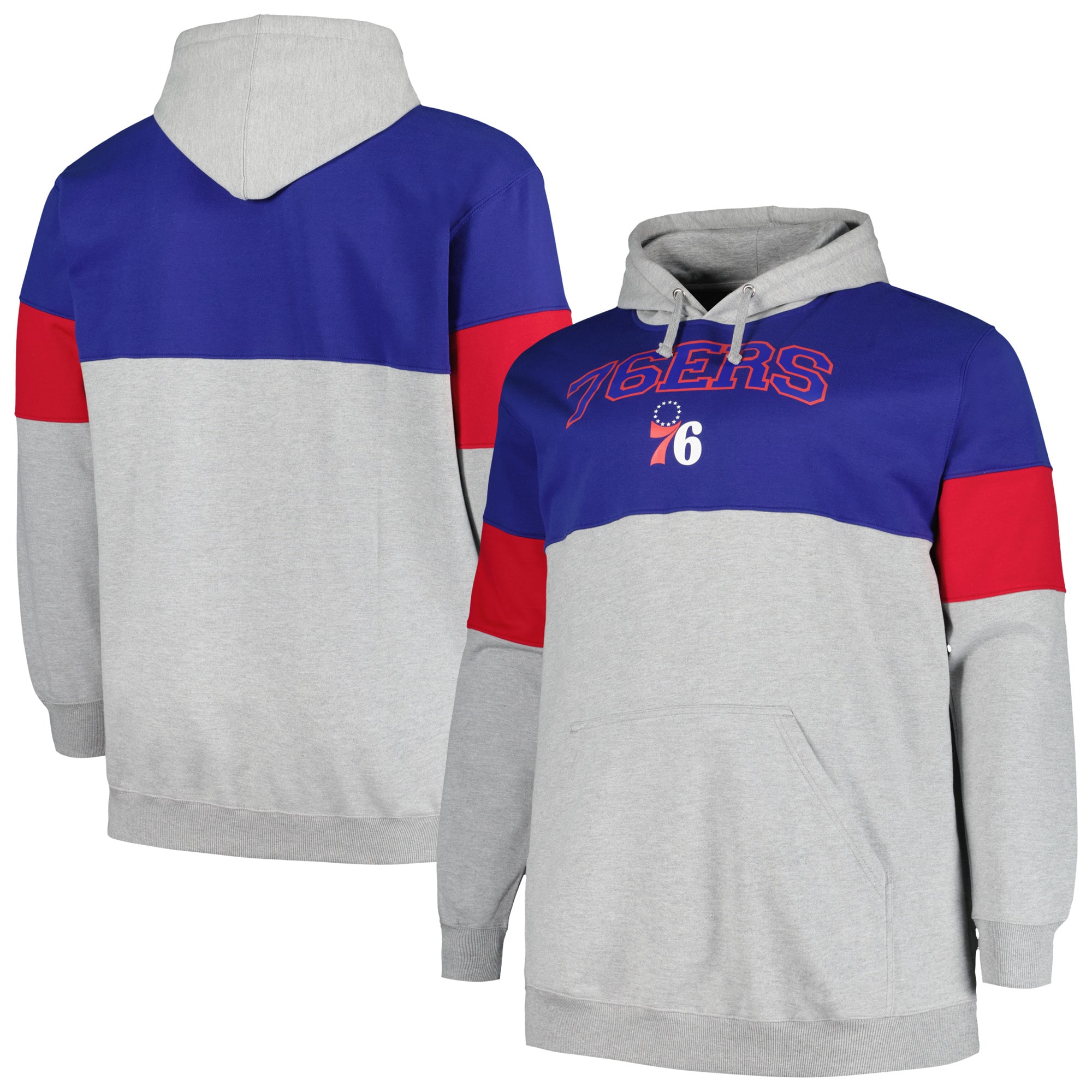 Fanatics Philadelphia 76ers Royal/Red Big & Tall Pullover Exquisite Hoodie Best - selling! Order this popular jersey before it's out of stock.