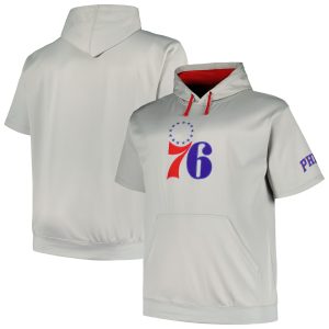 Fanatics Philadelphia 76ers Premium Silver Big & Tall Logo Pullover Hoodie Sports fans