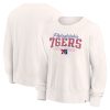 Fanatics Philadelphia 76ers Glamorous Women's Cream Close the Game Pullover Sweatshirt Sports fans