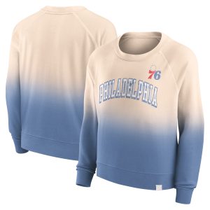 Fanatics Philadelphia 76ers Women's Classy Tan/Royal Lounge Arch Raglan Pullover Sweatshirt Perfect fit! Order this comfortable jersey.