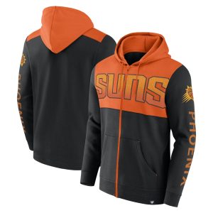 Fanatics Phoenix Suns Sophisticated Black/Orange Skyhook Colorblock Full Zip Hoodie High - demand item! Order this sought - after jersey immediately.