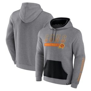 Fanatics Phoenix Suns Heathered Gray Off The Enchanting Bench Color Block Pullover Hoodie Team spirit! Show it off with this awesome jersey.