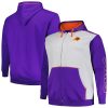 Fanatics Phoenix Suns Stylish Purple/Heather Gray Phoenix Suns Big & Tall Contrast Pieced Stitched Full Zip Hoodie Experience luxury! Order this high - end jersey.