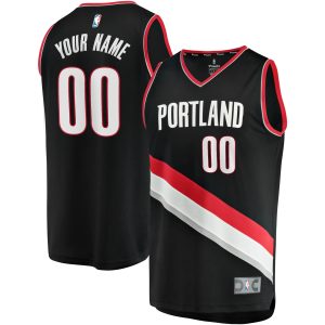 Fanatics Portland Trail Blazers Youth Notable Black Fast Break Custom Replica Jersey Icon Edition Sports fans