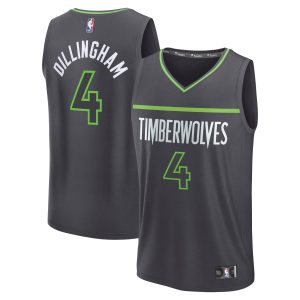 Fanatics Rob Dillingham Minnesota Timberwolves Charcoal Fast Break Replica Player Jersey Statement Charming Edition Customizable! Personalize this great jersey.