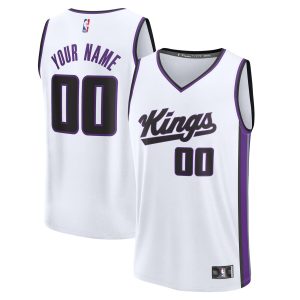 Fanatics Sacramento Kings Youth White Prime Fast Break Custom Replica Jersey Association Edition Flash sale! Snag this great jersey at a discounted price.