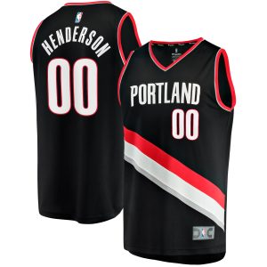 Fanatics Notable Scoot Henderson Portland Trail Blazers Youth Black Fast Break Replica Jersey Icon Edition Collector's item! A rare addition to any collection.