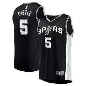 Fanatics Stephon Castle San Antonio Spurs Black 2024 NBA Gorgeous Draft Fast Break Player Jersey Icon Edition Collectors