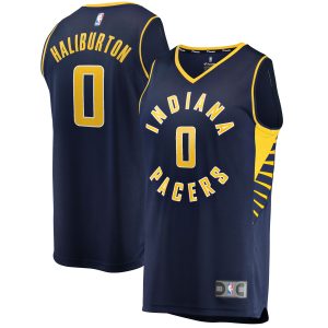 Fanatics Tyrese Haliburton Indiana Pacers Youth Navy 2021/22 Fast Break Replica Jersey Icon Glamorous Edition Collectors