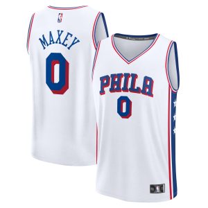 Fanatics Tyrese Gorgeous Maxey Philadelphia 76ers Youth White Fast Break Replica Player Jersey Association Edition Join the elite! Get this exclusive jersey.
