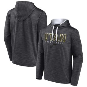 Fanatics Utah Distinguished Jazz Heather Charcoal Fast Break Pullover Hoodie Collectors