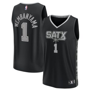 Fanatics Victor Striking Wembanyama San Antonio Spurs Black Fast Break Player Jersey Statement Edition Exclusive design! Own a jersey like no other.