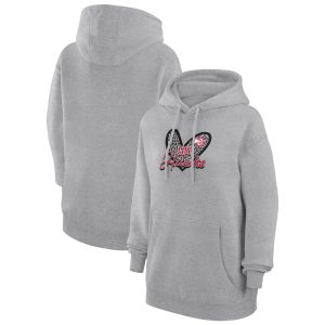 G III 4Her by Carl Distinguished Banks Atlanta Hawks Women's Heather Gray Leopard Heart Graphic Fleece Pullover Hoodie Gift idea! Surprise a sports fan with this amazing jersey.