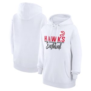 G III 4Her by Carl Banks Atlanta Hawks Women's White Captivating Graphics Fleece Pullover Hoodie Exclusive design! Own a jersey like no other.