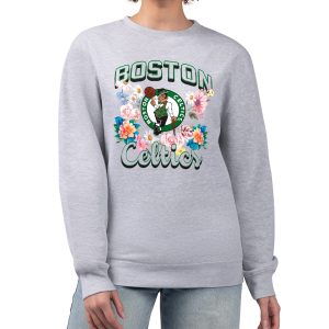 G Stunning III 4Her by Carl Banks Boston Celtics Women's Heather Gray Flowers Team Logo Graphic Fleece Crewneck Pullover Sweatshirt Show your dedication! Own this special jersey for your team.