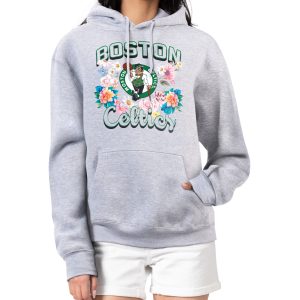 G III 4Her Outstanding by Carl Banks Boston Celtics Women's Heather Gray Flowers Team Logo Graphic Fleece Pullover Hoodie New arrival! Check out this fresh and exciting jersey.