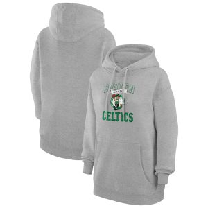 G III 4Her by Carl Banks Boston Celtics Women's Heather Gray Graphic Terrific Fleece Pullover Hoodie Retailers