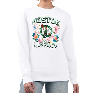 G III 4Her by Carl Banks Boston Premium - grade Celtics Women's White Flowers Team Logo Graphic Fleece Crewneck Pullover Sweatshirt For the true fans! Secure this authentic jersey now.