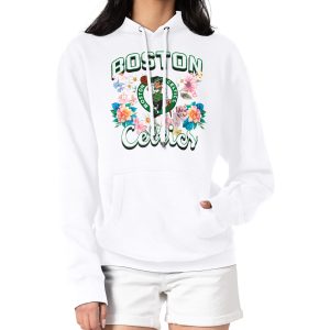 G III 4Her by Carl Banks Boston Celtics Women's White Refined Flowers Team Logo Graphic Fleece Pullover Hoodie Gift idea! Surprise a sports fan with this amazing jersey.