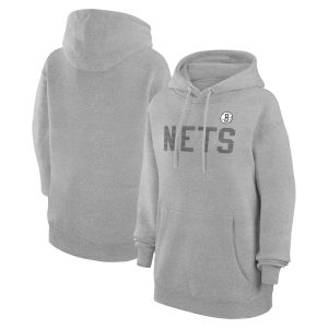 G III 4Her by Carl Banks Brooklyn Nets Women's Heather Gray Dot Print Pullover High - quality Hoodie Best - selling! Order this popular jersey before it's out of stock.