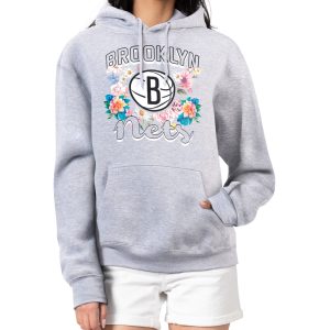 G III 4Her by Carl Banks Brooklyn Nets Women's Heather Gray Flowers Gorgeous Team Logo Graphic Fleece Pullover Hoodie Don't be left out! Get this stylish jersey and show your team pride.