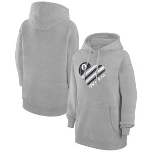 G III 4Her by Carl Banks Brooklyn Nets Women's Heather Admirable Gray Heart Pullover Hoodie Stand out from the crowd! Wear this eye - catching jersey.