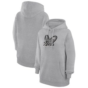 G III 4Her by Carl Banks Brooklyn Nets Women's Heather Gray Leopard Heart Remarkable Graphic Fleece Pullover Hoodie Stand out from the crowd! Wear this eye - catching jersey.