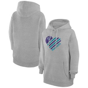 G III 4Her by Carl Banks Charlotte Hornets Women's Heather Gray Heart Pullover Fantastic Hoodie Join the elite! Get this exclusive jersey.