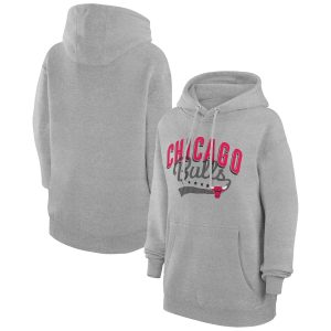G III 4Her by Carl Banks Chicago Bulls Women's Heather Gray Filigree Stunning Logo Pullover Hoodie Exclusive design! Own a jersey like no other.
