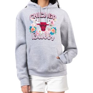 G III 4Her by Carl Banks Chicago Bulls Women's Heather Gray Flowers Team Logo Graphic Fleece Pullover Hoodie Striking Team spirit! Show it off with this awesome jersey.