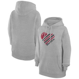 G III 4Her Magnificent by Carl Banks Chicago Bulls Women's Heather Gray Heart Pullover Hoodie Gift idea! Surprise a sports fan with this amazing jersey.
