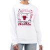 G III 4Her by Carl Banks Superb Chicago Bulls Women's White Collage Team Graphic Fleece Pullover Sweatshirt Upgrade your fan gear! Order this premium jersey today.