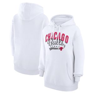 G III 4Her by Carl Banks Outstanding Chicago Bulls Women's White Filigree Logo Pullover Hoodie Show your dedication! Own this special jersey for your team.