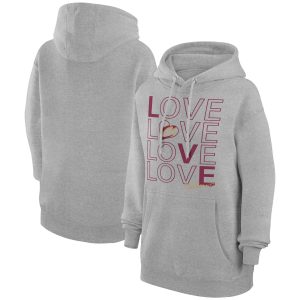 G III Sophisticated 4Her by Carl Banks Cleveland Cavaliers Women's Heather Gray Basketball Love Fleece Pullover Hoodie Trending now! Grab this hot jersey while you can.