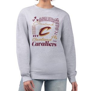 G III 4Her by Carl Banks Cleveland Cavaliers Women's Heather Amazing Gray Collage Team Graphic Fleece Pullover Sweatshirt Be a part of the action! Get this game - ready jersey.