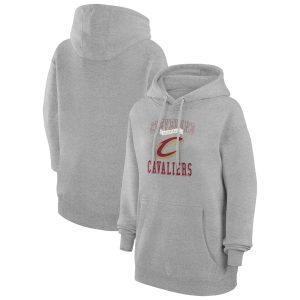 G III Glamorous 4Her by Carl Banks Cleveland Cavaliers Women's Heather Gray Graphic Fleece Pullover Hoodie High - demand item! Order this sought - after jersey immediately.