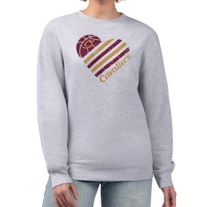 G III 4Her by Carl Banks Cleveland Cavaliers Women's Heather Gray Heart Refined Graphic Fleece Pullover Sweatshirt Unbeatable style! Get this stylish jersey now.