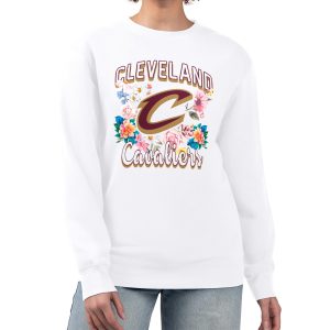 G III 4Her by Carl Banks Cleveland Cavaliers Women's White Flowers Team Magnificent Logo Graphic Fleece Crewneck Pullover Sweatshirt Celebrate your team! Order this commemorative jersey.