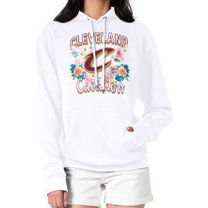 G III 4Her by Carl Banks Cleveland Cavaliers Women's White Flowers Team Logo Graphic Fleece Sophisticated Pullover Hoodie Trending now! Grab this hot jersey while you can.
